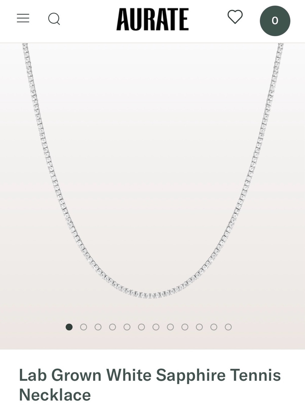 Aurate Lab-Grown White Sapphire Tennis Necklace - Silver